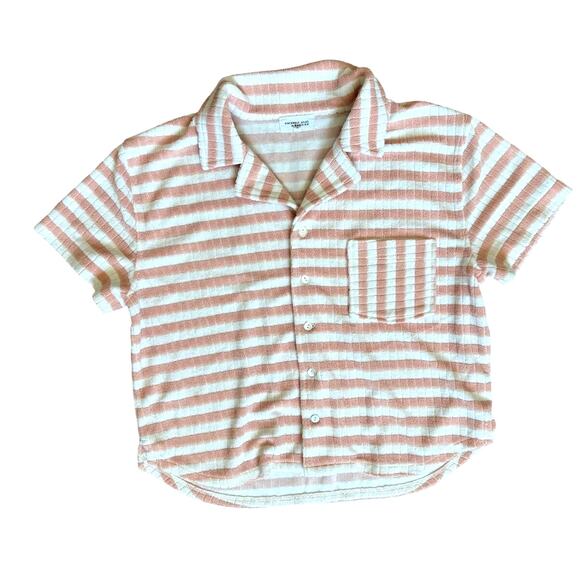 Sincerely Jules for Bandier Pink & White Terry Cloth Shorts/ Top Set Size Small - Picture 2 of 5